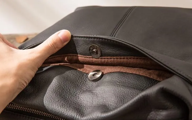 Small Cool Black Square Leather Mens Messenger Bags Shoulder Bags for Men