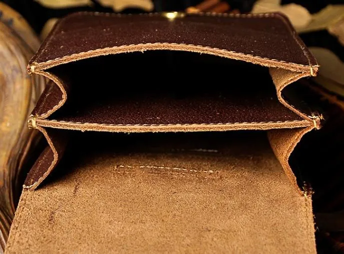 Small Leather Belt Pouch Mens Holsters Belt Cases Cell Phone Waist Pouch for Men