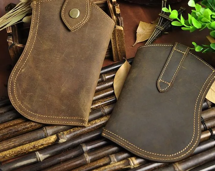 Small Mens Leather Belt Pouch Cell Phone Holster Belt Cases Waist Pouch for Men