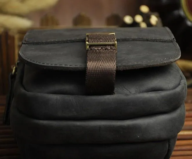 Small Mens Leather Belt Pouch Holster Belt Cases Cell Phone Waist Pouch for Men