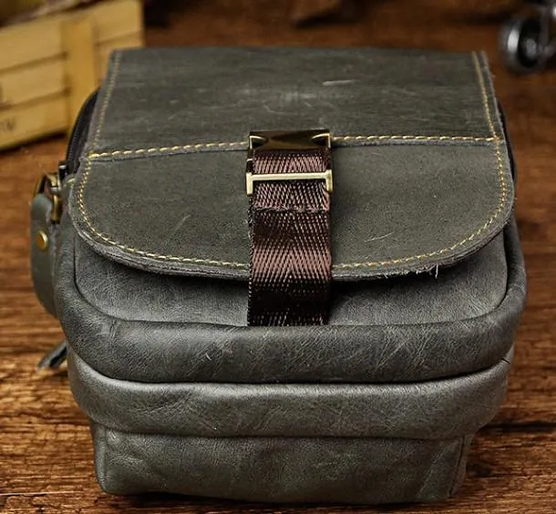Small Mens Leather Belt Pouch Holster Belt Cases Cell Phone Waist Pouch for Men