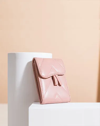 Small Women Leather Card Holder Small Card Wallet Sheepskin Card Holder Credit Card Holder For Women