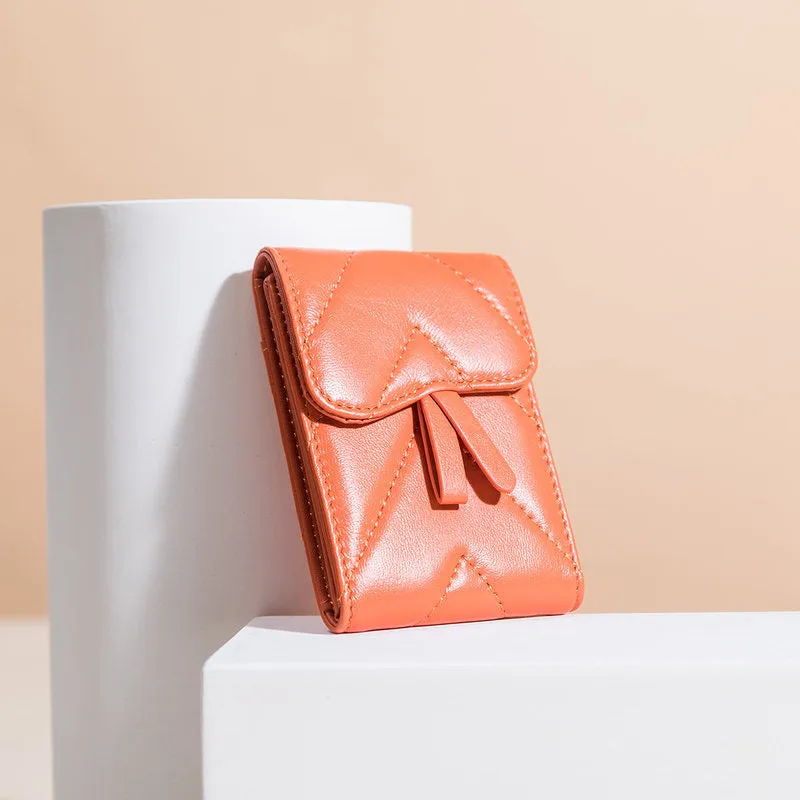 Small Women Pink Leather Card Holder Small Card Wallet Sheepskin Card Holder Credit Card Holder For Women