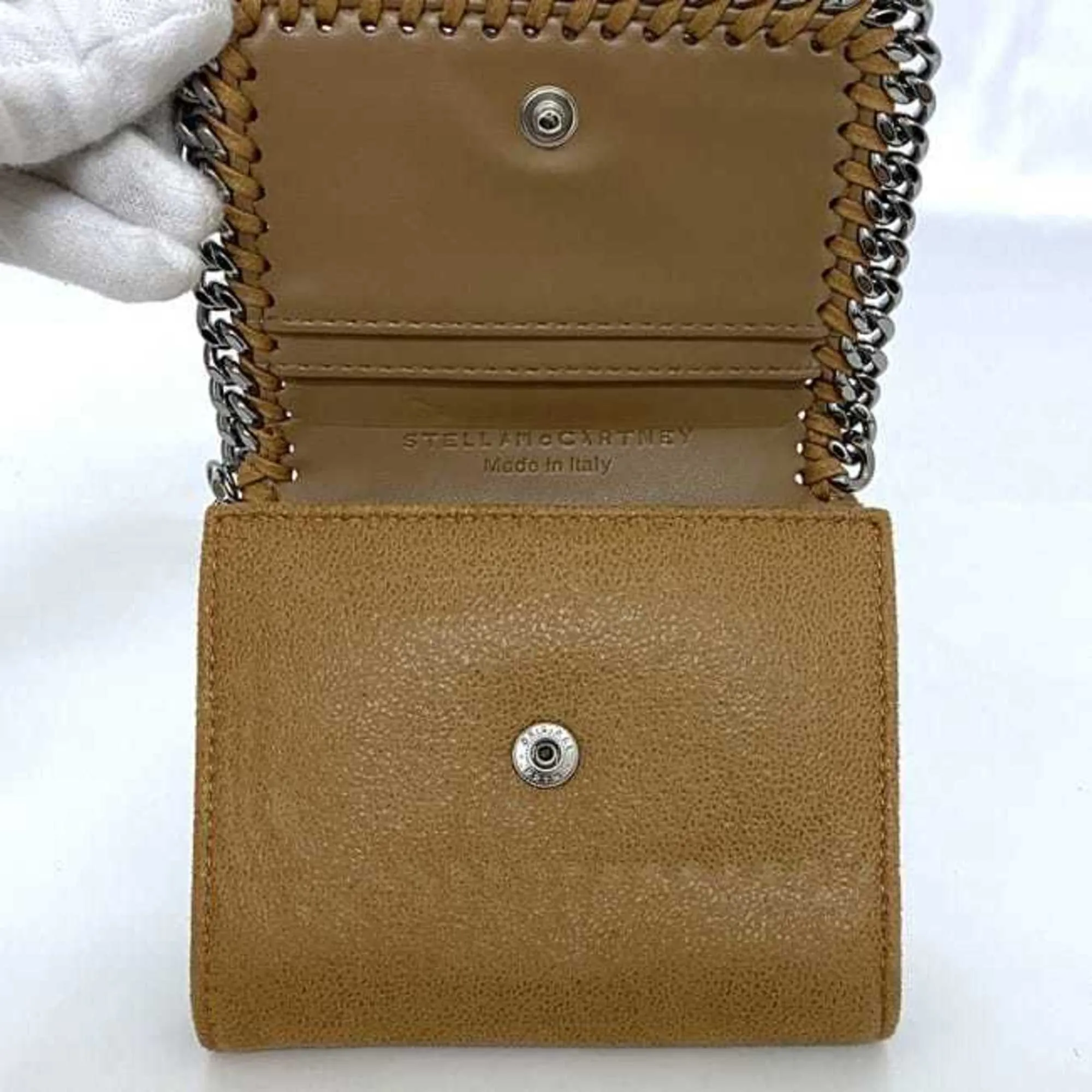 Stella Mccartney Camel Polyester Metal Wallet (Tri-Fold) (Pre-Owned)