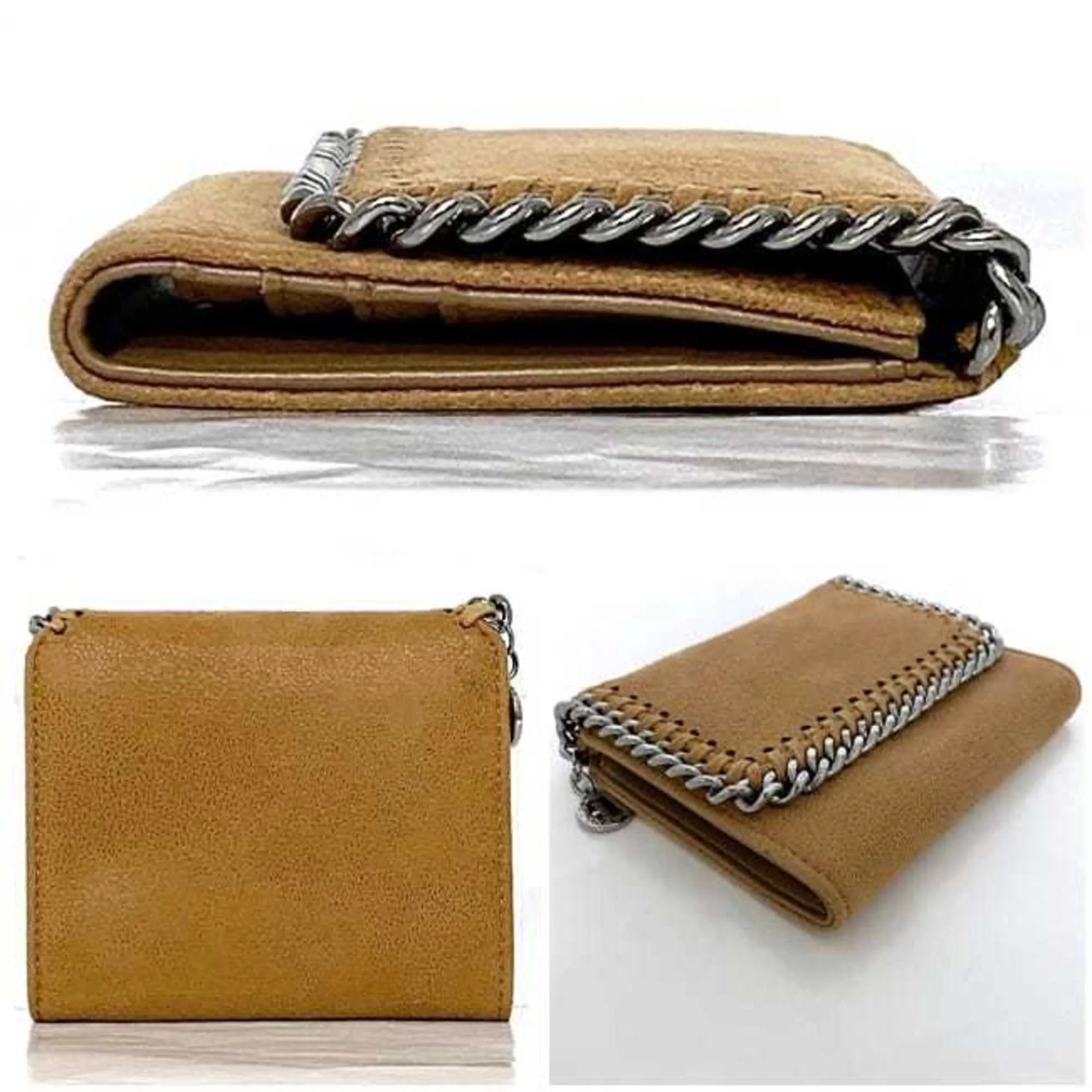 Stella Mccartney Camel Polyester Metal Wallet (Tri-Fold) (Pre-Owned)