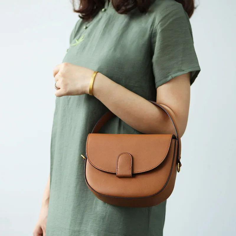 Stylish LEATHER WOMEN Saddle Handbag SHOULDER BAG Crossbody Purse FOR WOMEN
