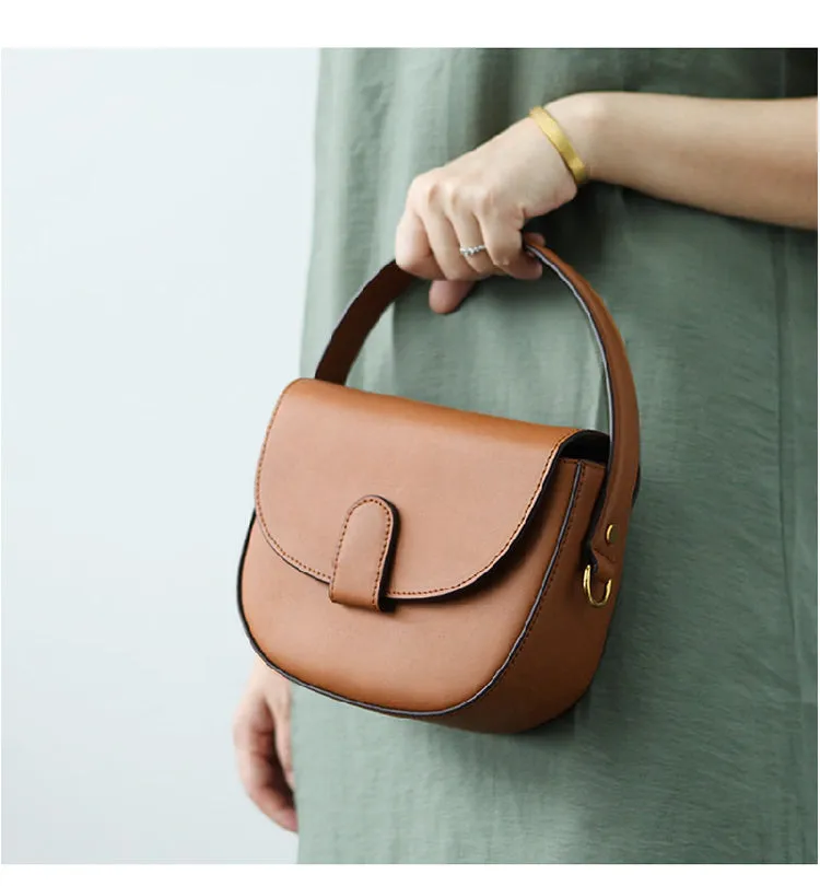 Stylish LEATHER WOMEN Saddle Handbag SHOULDER BAG Crossbody Purse FOR WOMEN
