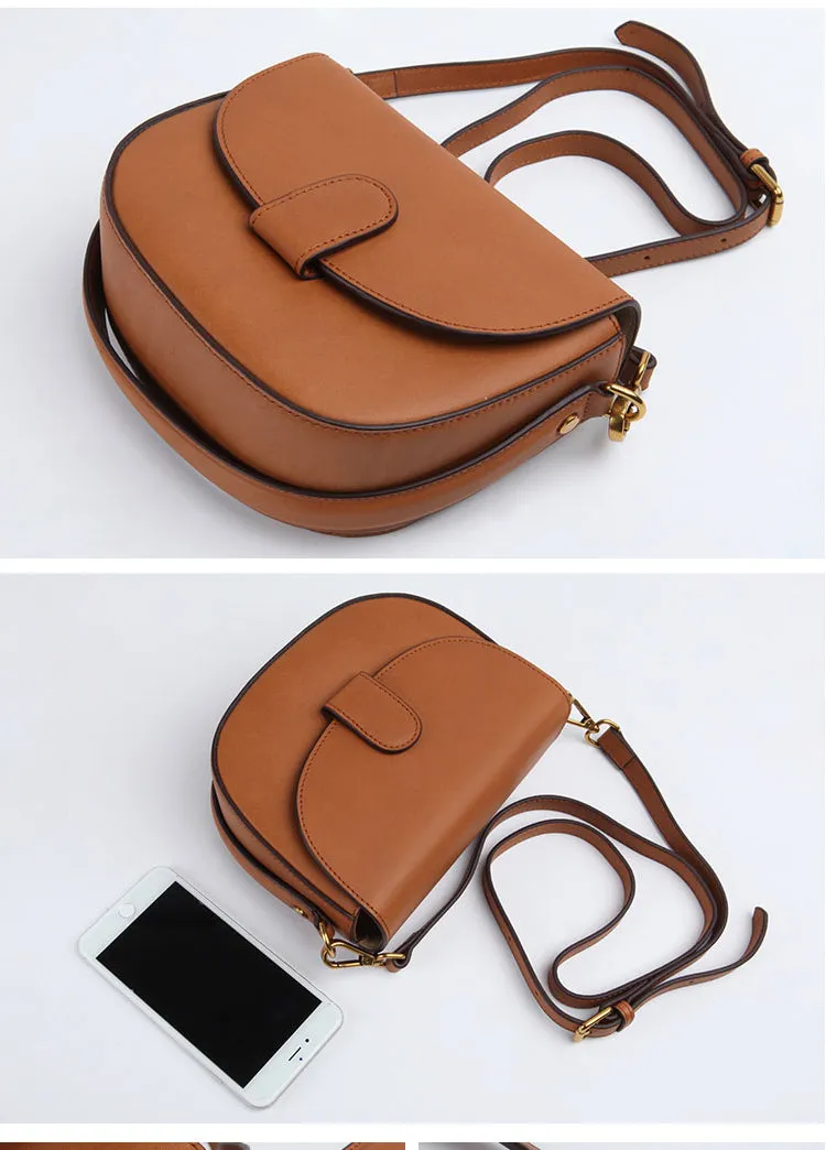 Stylish LEATHER WOMEN Saddle Handbag SHOULDER BAG Crossbody Purse FOR WOMEN