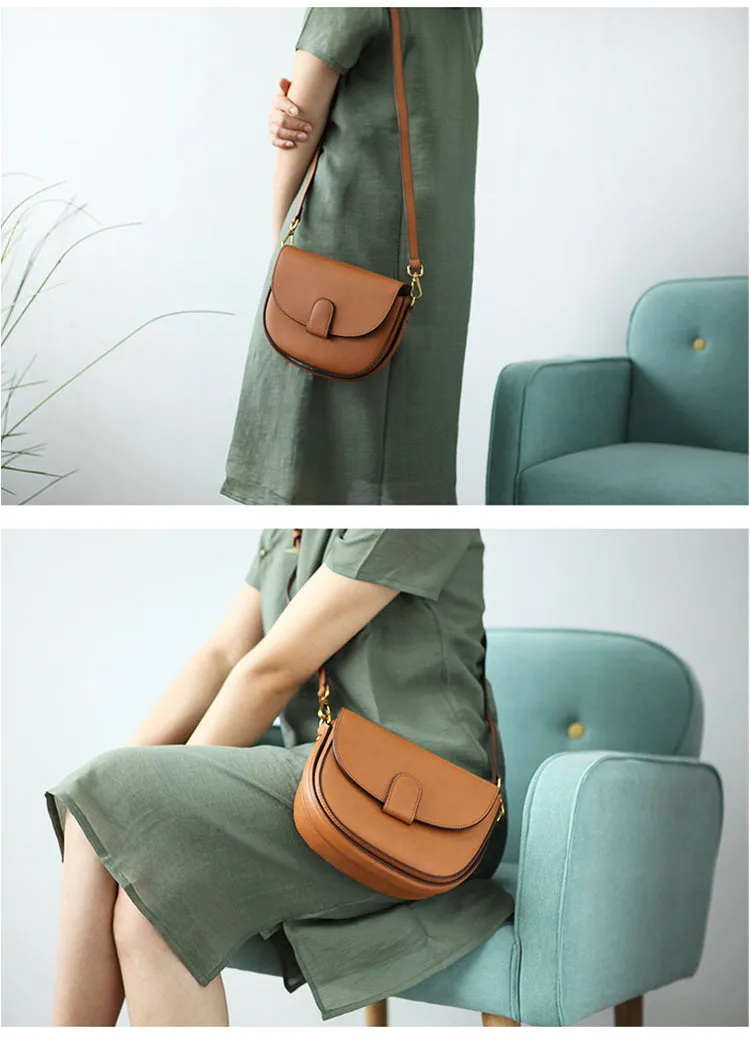 Stylish LEATHER WOMEN Saddle Handbag SHOULDER BAG Crossbody Purse FOR WOMEN