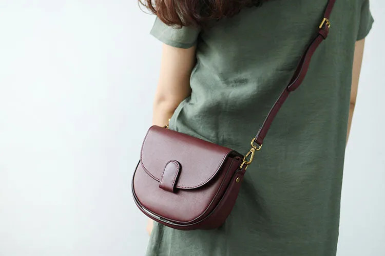 Stylish LEATHER WOMEN Saddle Handbag SHOULDER BAG Crossbody Purse FOR WOMEN
