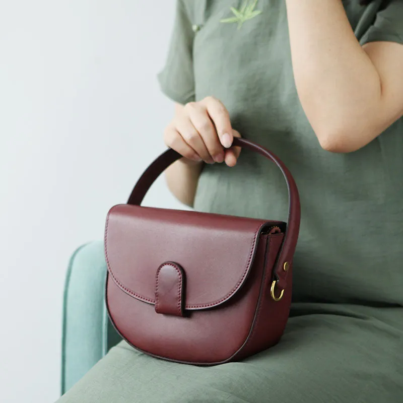 Stylish LEATHER WOMEN Saddle Handbag SHOULDER BAG Crossbody Purse FOR WOMEN