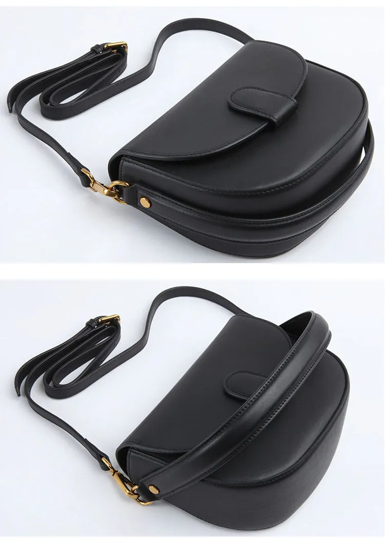 Stylish LEATHER WOMEN Saddle Handbag SHOULDER BAG Crossbody Purse FOR WOMEN