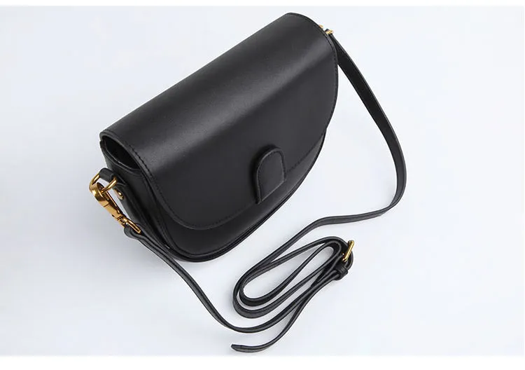 Stylish LEATHER WOMEN Saddle Handbag SHOULDER BAG Crossbody Purse FOR WOMEN