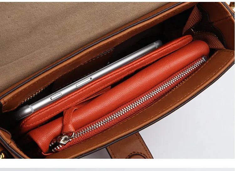 Stylish LEATHER WOMEN Saddle Handbag SHOULDER BAG Crossbody Purse FOR WOMEN