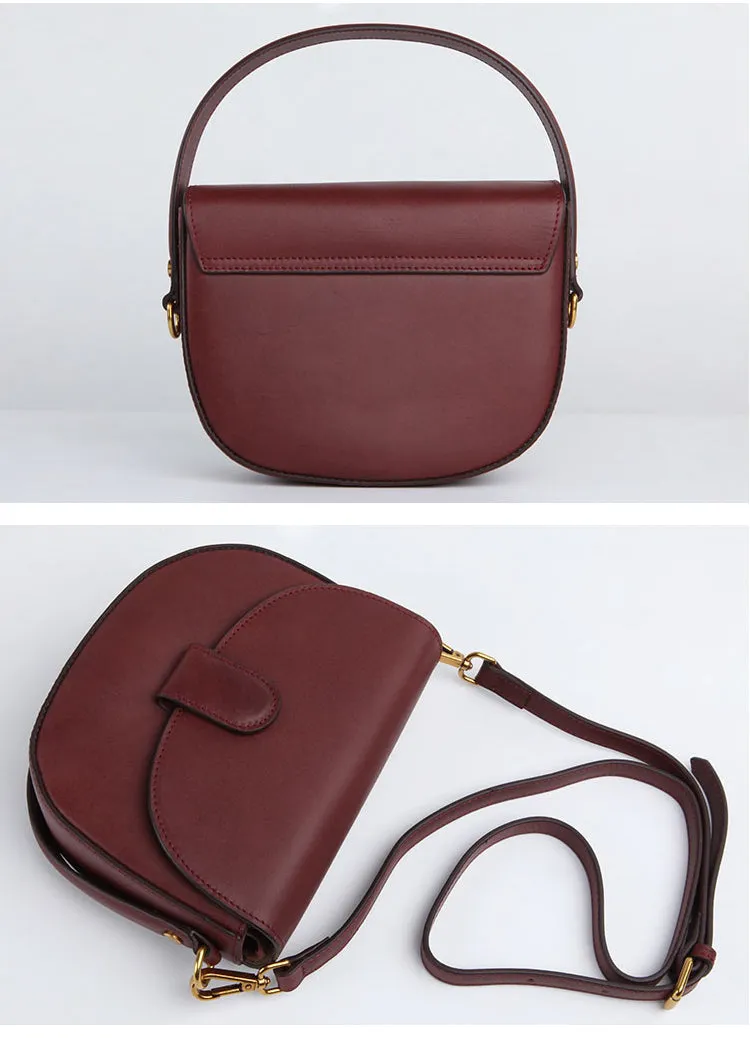 Stylish LEATHER WOMEN Saddle Handbag SHOULDER BAG Crossbody Purse FOR WOMEN