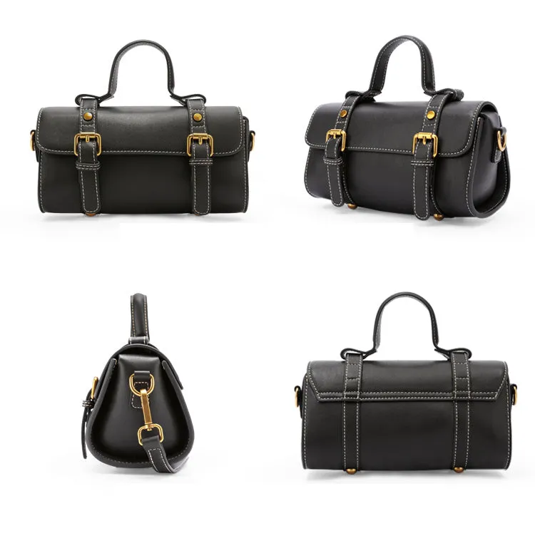 Stylish LEATHER WOMENs Barrel Handbags SHOULDER BAGs Purse FOR WOMEN