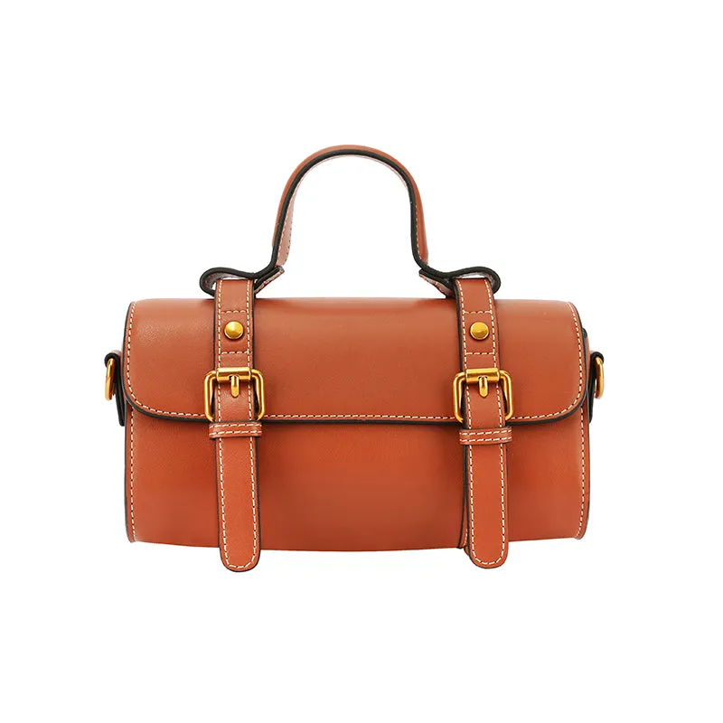 Stylish LEATHER WOMENs Barrel Handbags SHOULDER BAGs Purse FOR WOMEN
