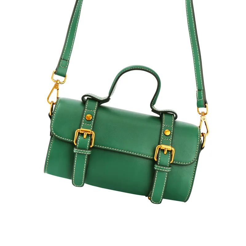 Stylish LEATHER WOMENs Barrel Handbags SHOULDER BAGs Purse FOR WOMEN