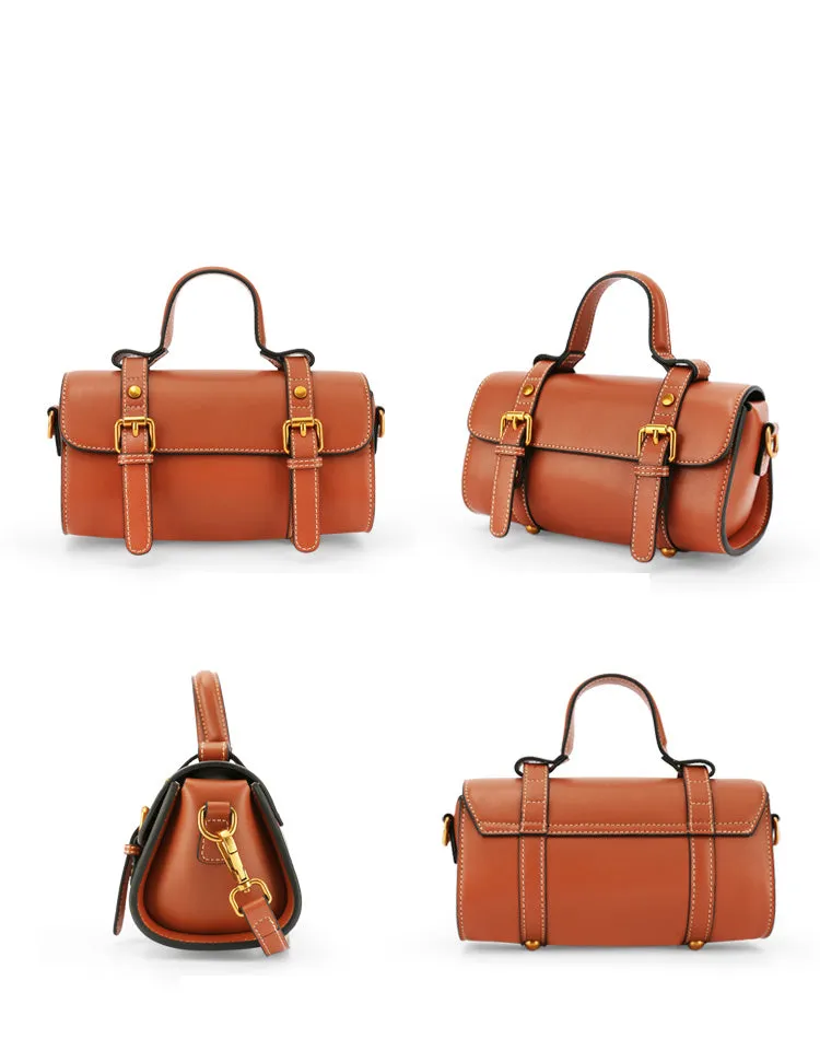 Stylish LEATHER WOMENs Barrel Handbags SHOULDER BAGs Purse FOR WOMEN