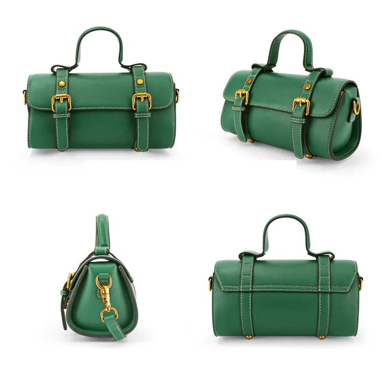 Stylish LEATHER WOMENs Barrel Handbags SHOULDER BAGs Purse FOR WOMEN
