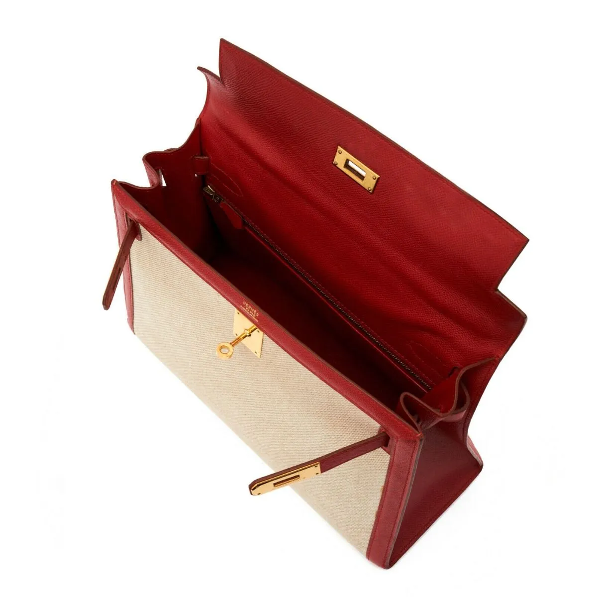 Toile Rouge 32cm Kelly Bag