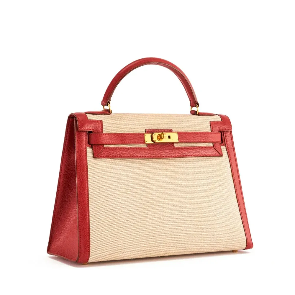Toile Rouge 32cm Kelly Bag