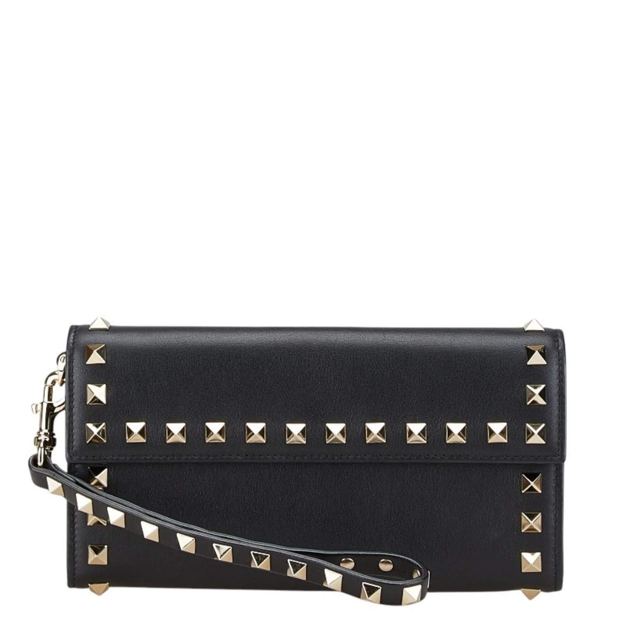 Valentino gold Leather Long Wallet (Bi-Fold) (Pre-Owned)