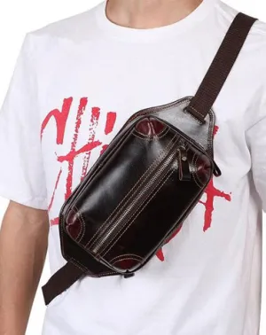Vintage Coffee Brown LEATHER MENS FANNY PACK FOR MEN BUMBAG Vintage WAIST BAGS