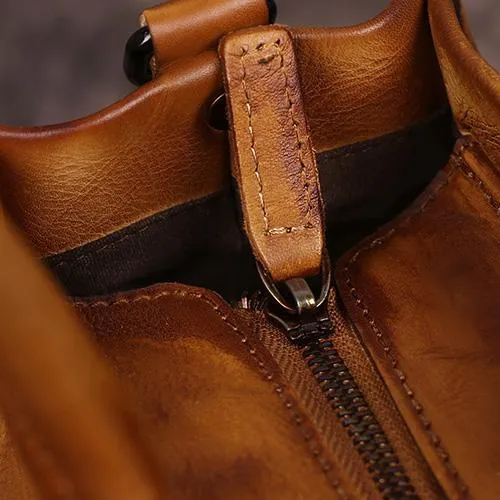 Vintage Color Brown Block Women Leather Tote Handbags Shopping Bag Purse Handbags Shoulder Bags