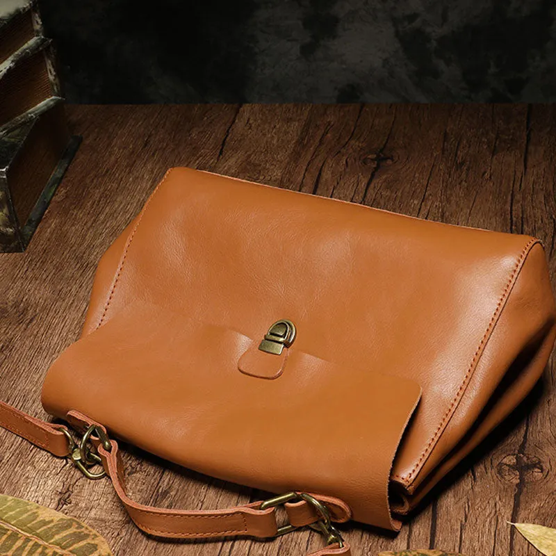 Vintage Fashion Leather Brown Black Handbag Shoulder Bag Work Purse For Women