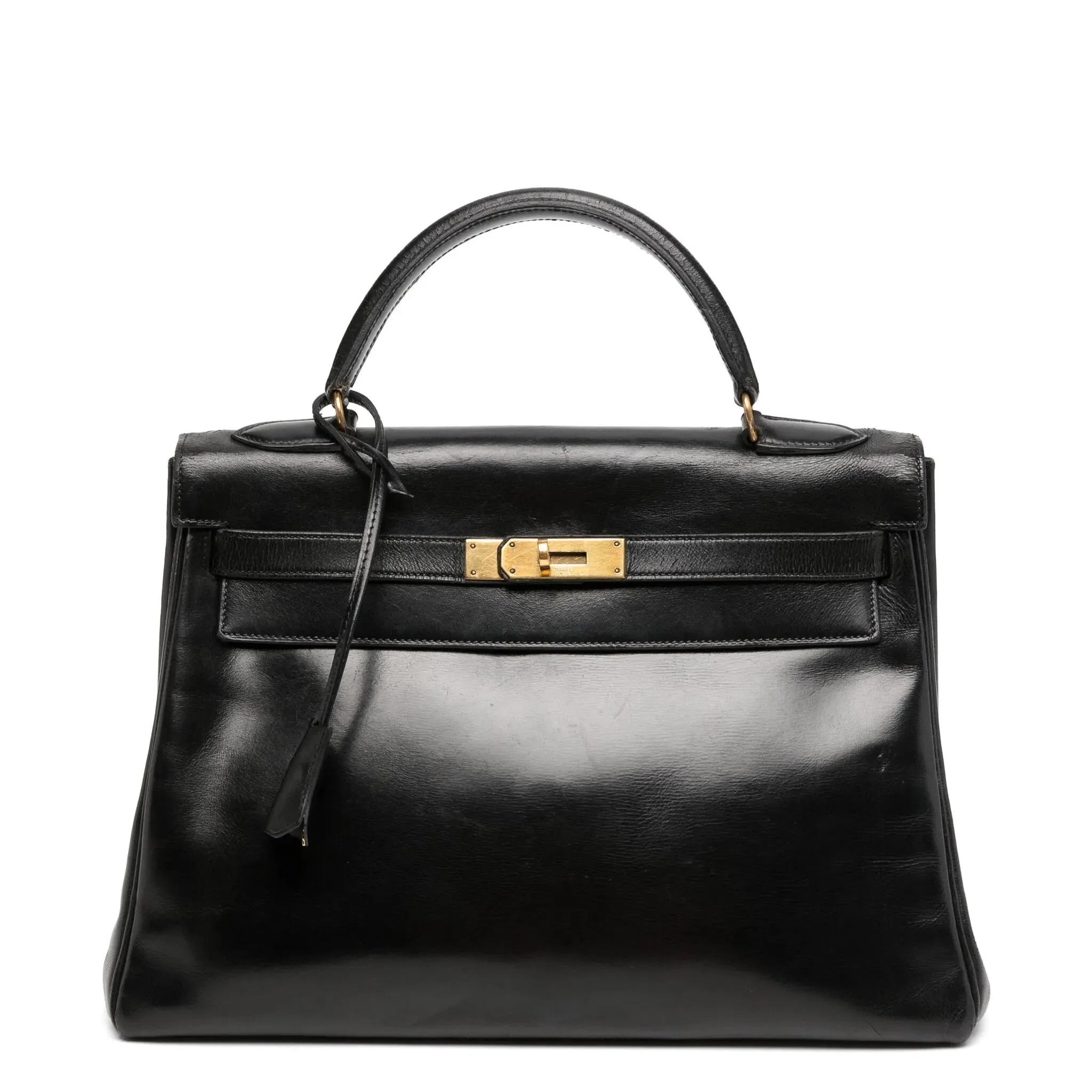 Vintage Kelly 28 Sellier Black Box GHW