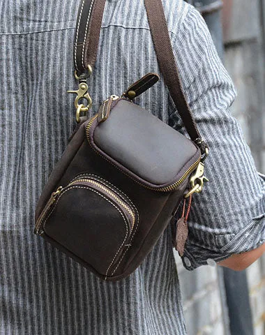 Vintage Leather Belt Pouch for Men Waist Bags BELT BAG Shoulder Bag For Men
