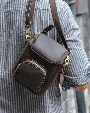 Vintage Leather Belt Pouch for Men Waist Bags BELT BAG Shoulder Bag For Men