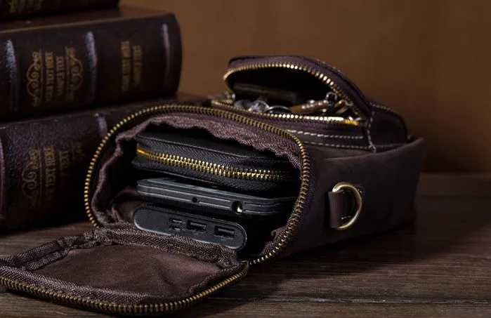 Vintage Leather Belt Pouch for Men Waist Bags BELT BAG Shoulder Bag For Men