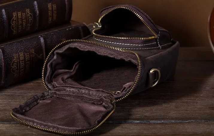 Vintage Leather Belt Pouch for Men Waist Bags BELT BAG Shoulder Bag For Men