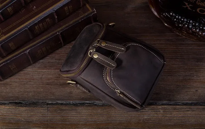 Vintage Leather Belt Pouch for Men Waist Bags BELT BAG Shoulder Bag For Men
