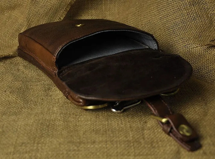 Vintage Leather Belt Pouches for Men Waist Bag BELT BAGs Shoulder Bag For Men