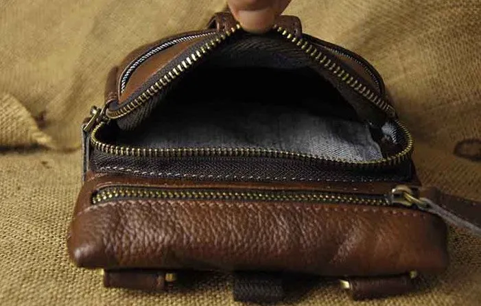 Vintage Leather Belt Pouches for Men Waist Bag BELT BAGs Shoulder Bag For Men
