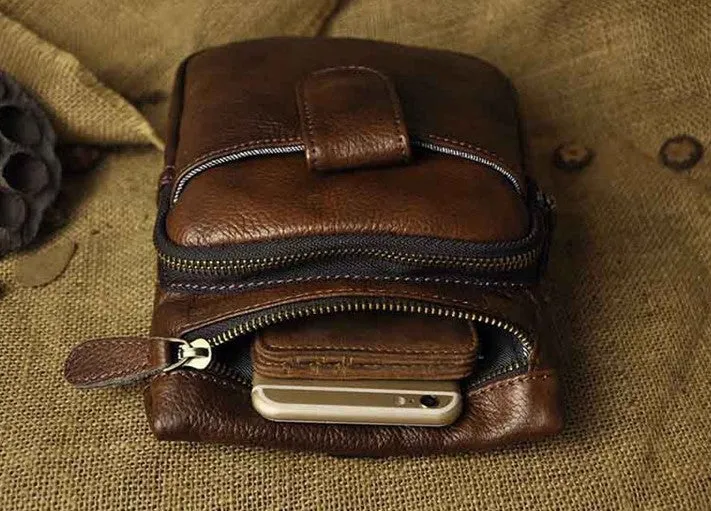 Vintage Leather Belt Pouches for Men Waist Bag BELT BAGs Shoulder Bag For Men