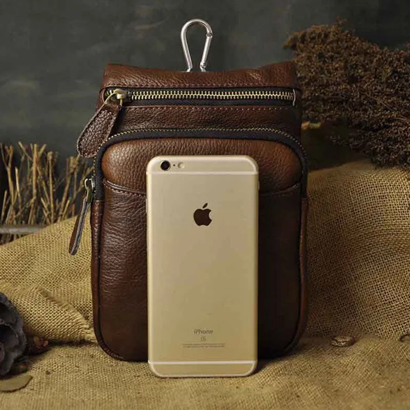 Vintage Leather Belt Pouches for Men Waist Bag BELT BAGs Shoulder Bag For Men