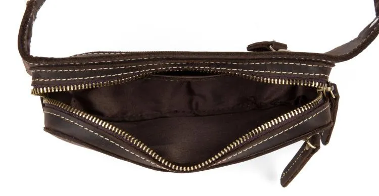 Vintage Leather Fanny Pack Mens Waist Bag Hip Pack Belt Bag Bumbag for Men