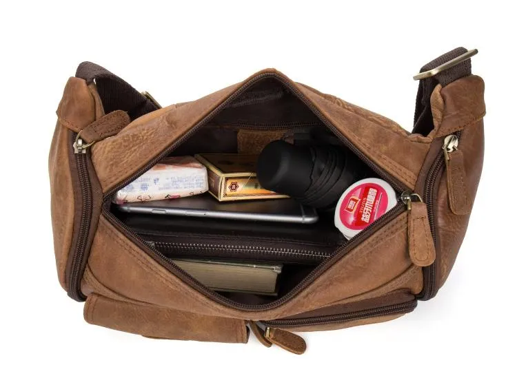 Vintage Leather Fanny Pack Mens Waist Bag Hip Pack Belt Bag Bumbag for Men
