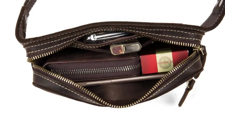 Vintage Leather Fanny Pack Mens Waist Bag Hip Pack Belt Bag Bumbag for Men