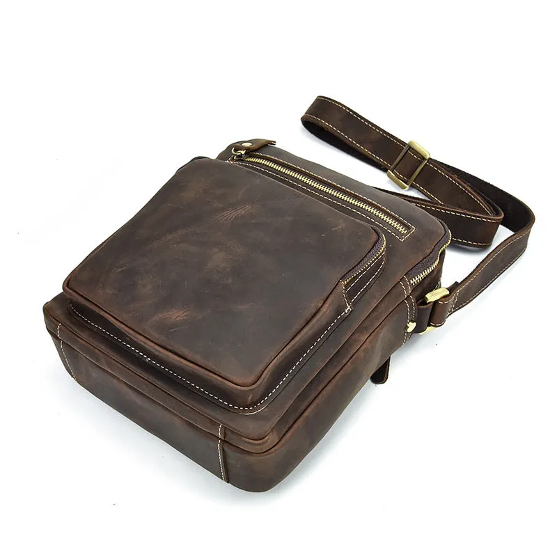 Vintage Leather Men Cool Messenger Bags Shoulder Bag CrossBody Bags For Men