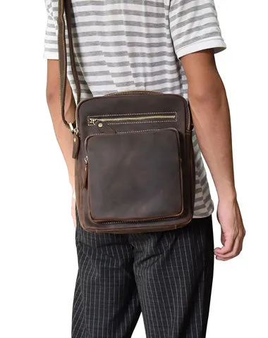 Vintage Leather Men Cool Messenger Bags Shoulder Bag CrossBody Bags For Men