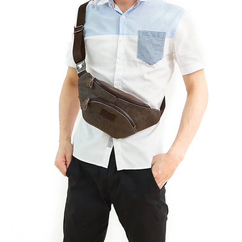 Vintage LEATHER MENS FANNY PACK Cool BUMBAG WAIST BAG FOR MEN
