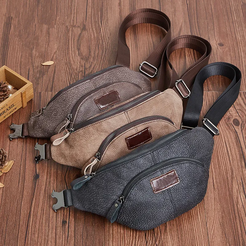 Vintage LEATHER MENS FANNY PACK Cool BUMBAG WAIST BAG FOR MEN