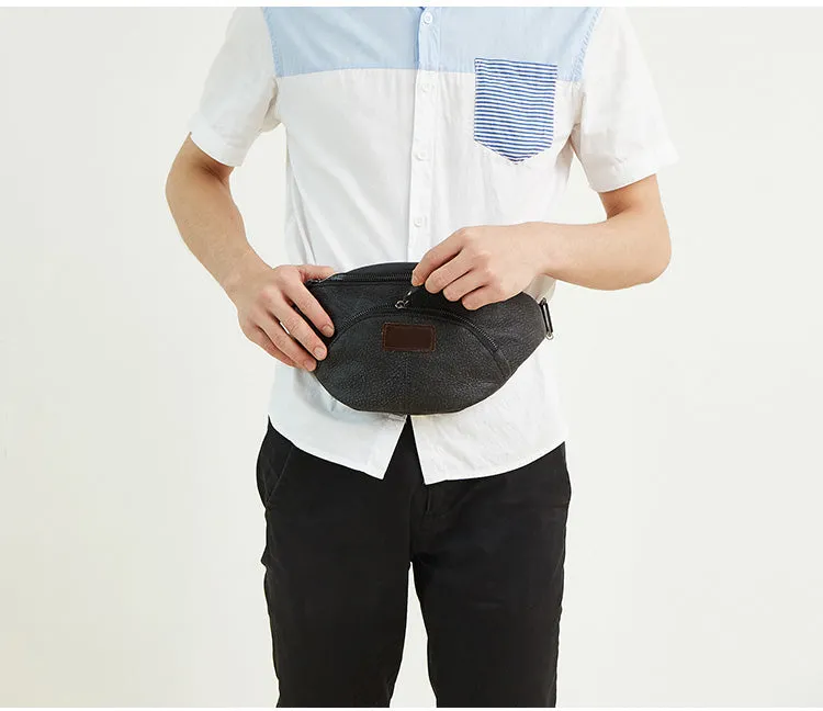 Vintage LEATHER MENS FANNY PACK Cool BUMBAG WAIST BAG FOR MEN