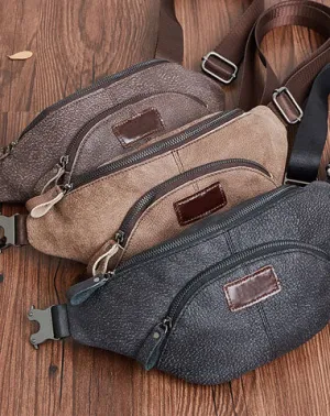 Vintage LEATHER MENS FANNY PACK Cool BUMBAG WAIST BAG FOR MEN