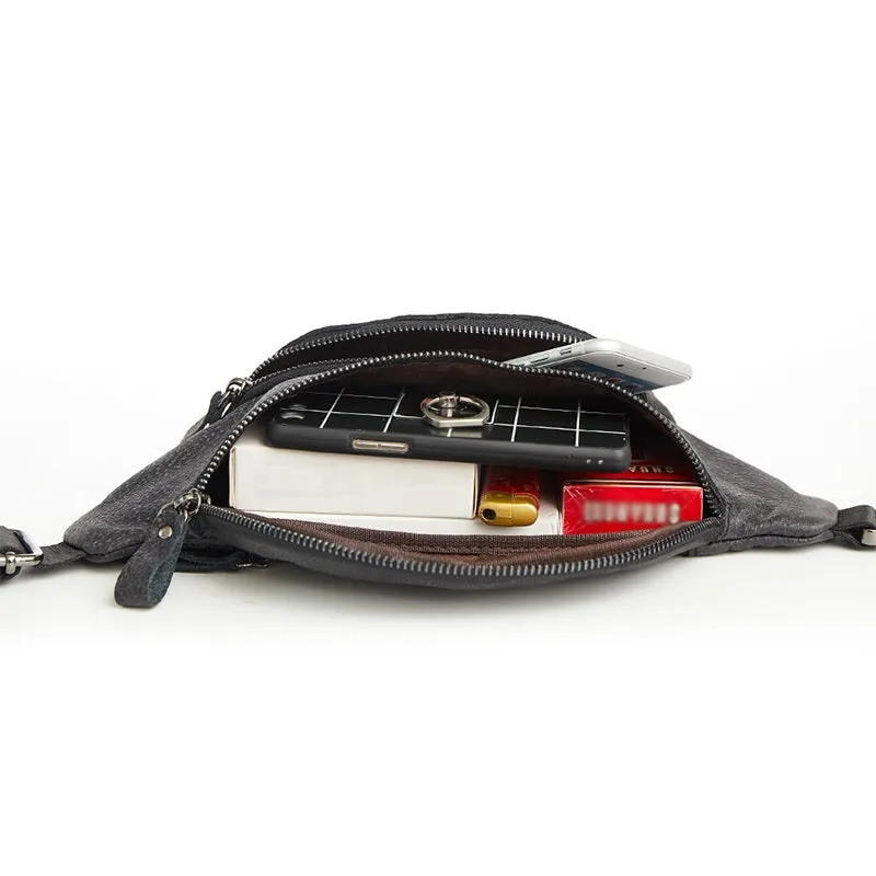 Vintage LEATHER MENS FANNY PACK Cool BUMBAG WAIST BAG FOR MEN